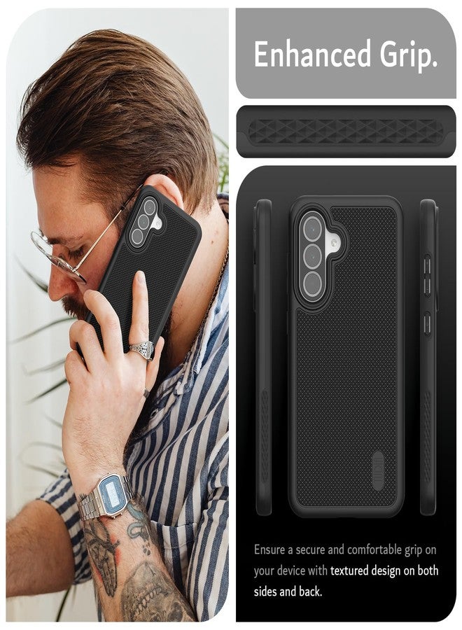 توديا جراب TUDIA DualShield Grip مصمم خصيصًا لهاتف Samsung Galaxy A56 5G (2025)، [MergeGrip] جراب حماية متين وخفيف الوزن ومقاوم للصدمات، ذو طبقتين، من الدرجة العسكرية، لهاتف Galaxy A56 (أسود) - Image 3
